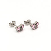 Light Amethyst Butterfly Shape Allergy-Free Stainless Steel Ear Studs