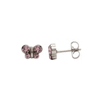 Load image into Gallery viewer, Light Amethyst Butterfly Shape Allergy-Free Stainless Steel Ear Studs
