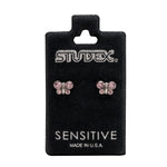 Load image into Gallery viewer, Light Amethyst Butterfly Shape Allergy-Free Stainless Steel Ear Studs
