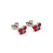July Ruby Butterfly Shape Allergy-Free Stainless Steel Ear Studs