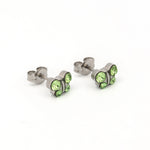 Load image into Gallery viewer, August Peridot Butterfly Shape Allergy-Free Stainless Steel Ear Studs
