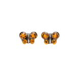 Load image into Gallery viewer, November Topaz Butterfly Shape Allergy-Free Stainless Steel Ear Studs
