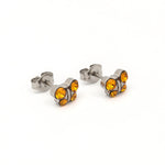 Load image into Gallery viewer, November Topaz Butterfly Shape Allergy-Free Stainless Steel Ear Studs
