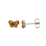 Load image into Gallery viewer, November Topaz Butterfly Shape Allergy-Free Stainless Steel Ear Studs
