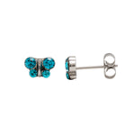 Load image into Gallery viewer, December Blue Zircon Butterfly Shape Allergy-Free Stainless Steel Ear Studs
