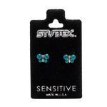 Load image into Gallery viewer, December Blue Zircon Butterfly Shape Allergy-Free Stainless Steel Ear Studs
