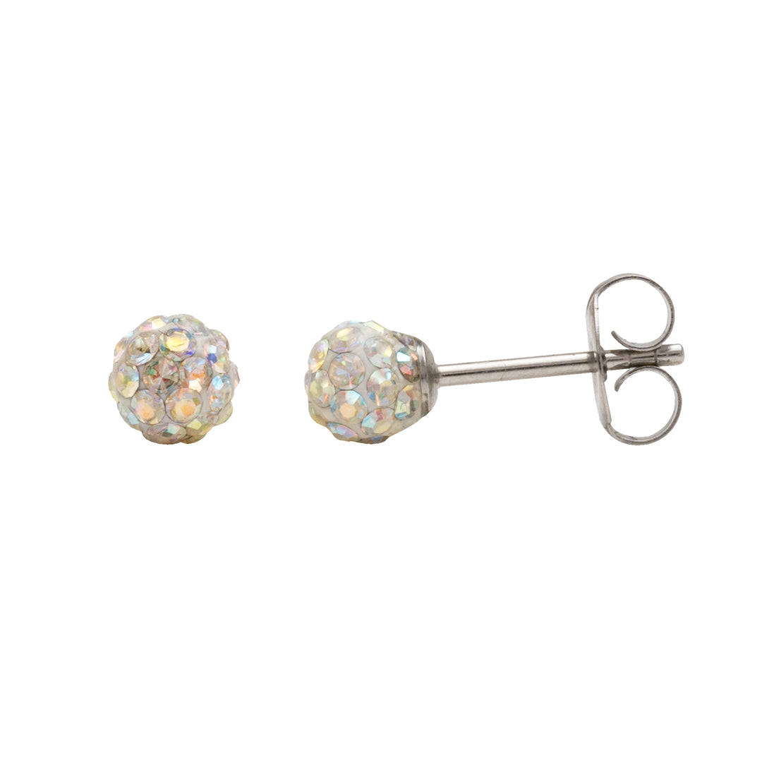 4.5MM Fireball - Ab Crystal Allergy-Free Stainless Steel Ear Studs