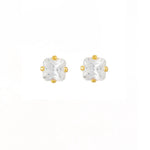 Load image into Gallery viewer, 4*4MM Cubic Zirconia Princess Cut 24K Pure Gold Plated Ear Studs | Ideal For Every Day Wear
