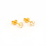 Load image into Gallery viewer, 4*4MM Cubic Zirconia Princess Cut 24K Pure Gold Plated Ear Studs | Ideal For Every Day Wear
