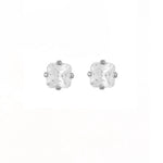 Load image into Gallery viewer, 4MM Cubic Zirconia Princess Cut Allergy-Free Stainless Steel Ear Studs
