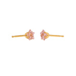 Load image into Gallery viewer, 5MM Pink Cubic Zirconia Star 24K Pure Gold Plated Ear Studs
