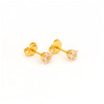 Load image into Gallery viewer, 5MM Cubic Zirconia Star 24K Pure Gold Plated Ear Studs
