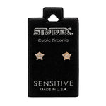 Load image into Gallery viewer, 5MM Cubic Zirconia Star 24K Pure Gold Plated Ear Studs
