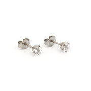 5MM Cubic Zirconia Star Allergy-Free Stainless Steel Ear Studs