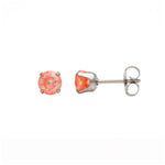 Load image into Gallery viewer, 5MM Cubic Zirconia Neon Orange Allergy-Free Stainless Steel Ear Studs
