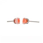 Load image into Gallery viewer, 5MM Cubic Zirconia Neon Orange Allergy-Free Stainless Steel Ear Studs
