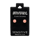 Load image into Gallery viewer, 5MM Cubic Zirconia Neon Orange Allergy-Free Stainless Steel Ear Studs
