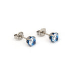 Load image into Gallery viewer, 5MM Cubic Zirconia Neon Blue Allergy-Free Stainless Steel Ear Studs

