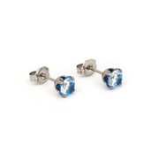 5MM Cubic Zirconia Neon Blue Allergy-Free Stainless Steel Ear Studs