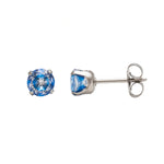 Load image into Gallery viewer, 5MM Cubic Zirconia Neon Blue Allergy-Free Stainless Steel Ear Studs
