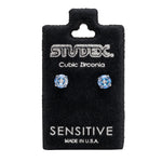 Load image into Gallery viewer, 5MM Cubic Zirconia Neon Blue Allergy-Free Stainless Steel Ear Studs
