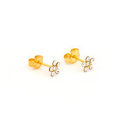 Daisy April Crystal 24K Pure Gold Plated Ear Studs