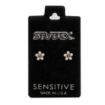 Load image into Gallery viewer, Daisy Crystal - Sapphire 24K Pure Gold Plated Ear Studs
