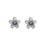Load image into Gallery viewer, Daisy April Crystal Sep Saphire Allergy-Free Stainless Steel Ear Studs
