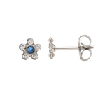 Load image into Gallery viewer, Daisy April Crystal Sep Saphire Allergy-Free Stainless Steel Ear Studs
