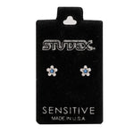 Load image into Gallery viewer, Daisy April Crystal Sep Saphire Allergy-Free Stainless Steel Ear Studs
