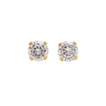 Load image into Gallery viewer, 6MM Cubic Zirconia 24K Pure Gold Plated Ear Studs
