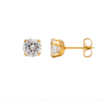 Load image into Gallery viewer, 6MM Cubic Zirconia 24K Pure Gold Plated Ear Studs
