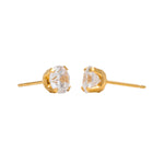 Load image into Gallery viewer, 6MM Cubic Zirconia 24K Pure Gold Plated Ear Studs
