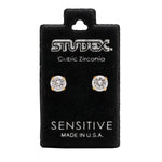 Load image into Gallery viewer, 6MM Cubic Zirconia 24K Pure Gold Plated Ear Studs

