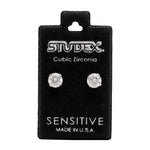 Load image into Gallery viewer, 6MM Cubic Zirconia Allergy-Free Stainless Steel Ear Studs
