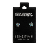 Load image into Gallery viewer, Daisy Ab Crystal March Aquamarine Allergy-Free Stainless Steel Ear Studs
