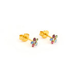 Load image into Gallery viewer, Daisy Rainbow 24K Pure Gold Plated Ear Studs
