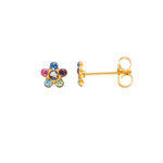Load image into Gallery viewer, Daisy Rainbow 24K Pure Gold Plated Ear Studs
