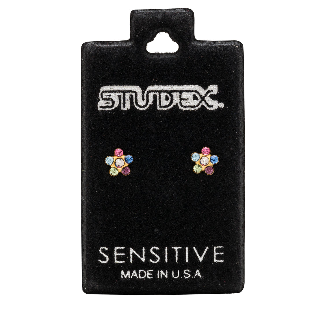 Daisy Rainbow 24K Pure Gold Plated Ear Studs