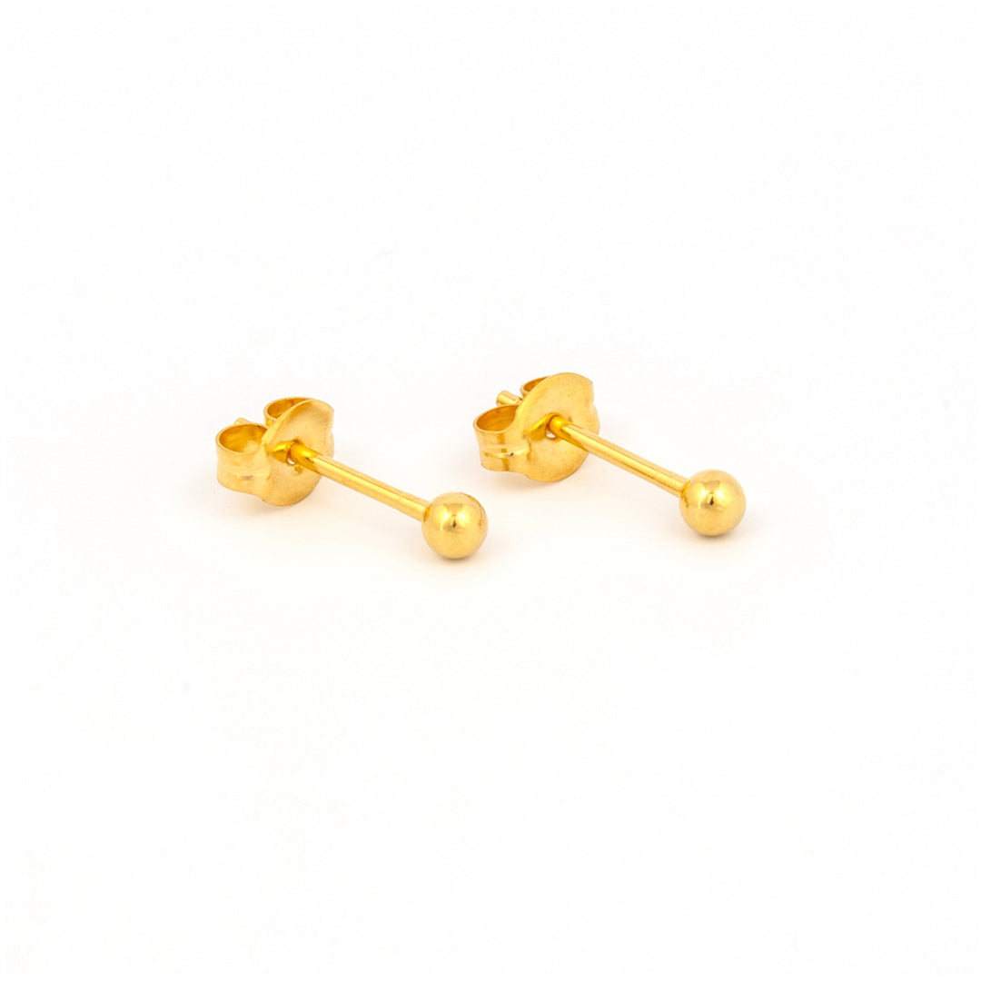 4MM Ball 24K Pure Gold Plated Ear Studs