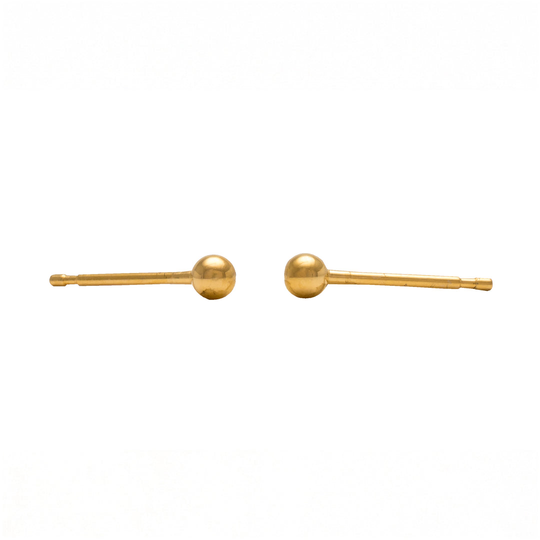 4MM Ball 24K Pure Gold Plated Ear Studs