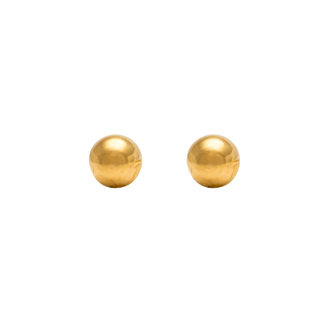 5MM Ball 24K Pure Gold Plated Ear Studs
