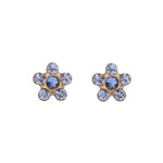 Load image into Gallery viewer, Daisy Light September Sapphire 24K Pure Gold Plated Ear Studs
