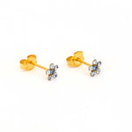 Load image into Gallery viewer, Daisy Light September Sapphire 24K Pure Gold Plated Ear Studs
