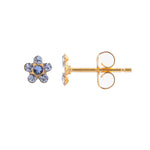 Load image into Gallery viewer, Daisy Light September Sapphire 24K Pure Gold Plated Ear Studs
