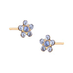 Load image into Gallery viewer, Daisy Light September Sapphire 24K Pure Gold Plated Ear Studs
