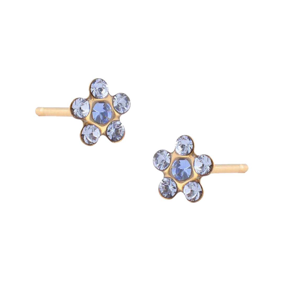Daisy Light September Sapphire 24K Pure Gold Plated Ear Studs