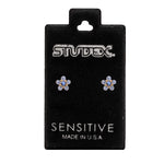 Load image into Gallery viewer, Daisy Light September Sapphire 24K Pure Gold Plated Ear Studs

