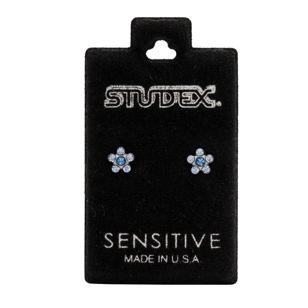 Daisy Light Sapphire - September Allergy-Free Stainless Steel Ear Studs