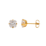 Load image into Gallery viewer, 6*6MM Cubic Zirconia Princess Cut 24K Pure Gold Plated Ear Studs
